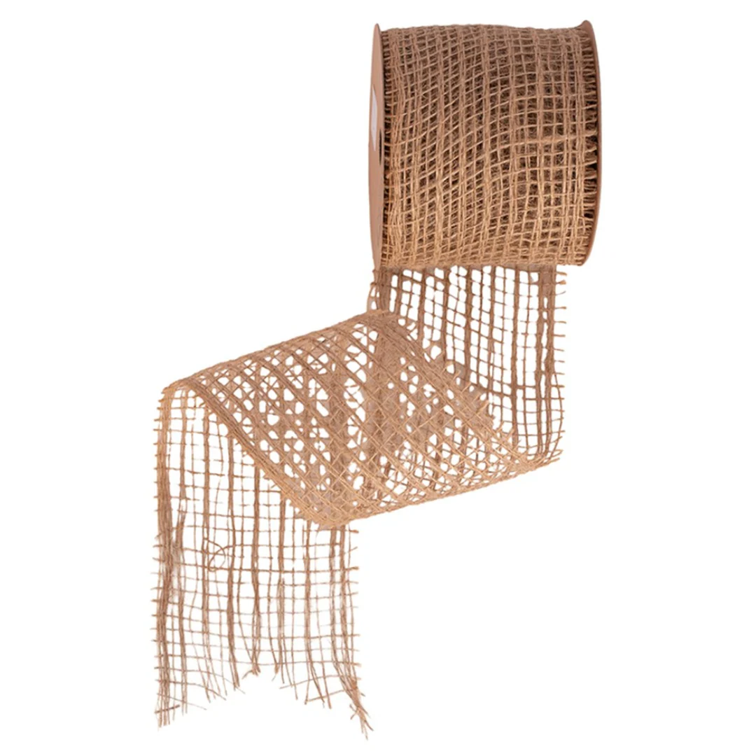 Burlap Ribbon 10cmx10m Natural - Image 2