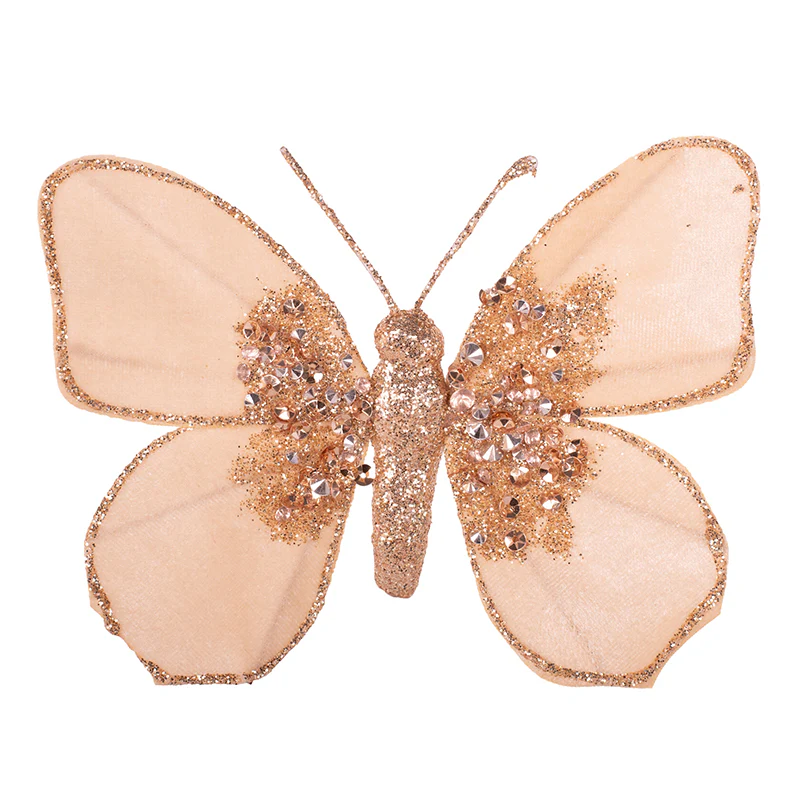 Butterfly with Clip 11x13cm Champagne - Image 2
