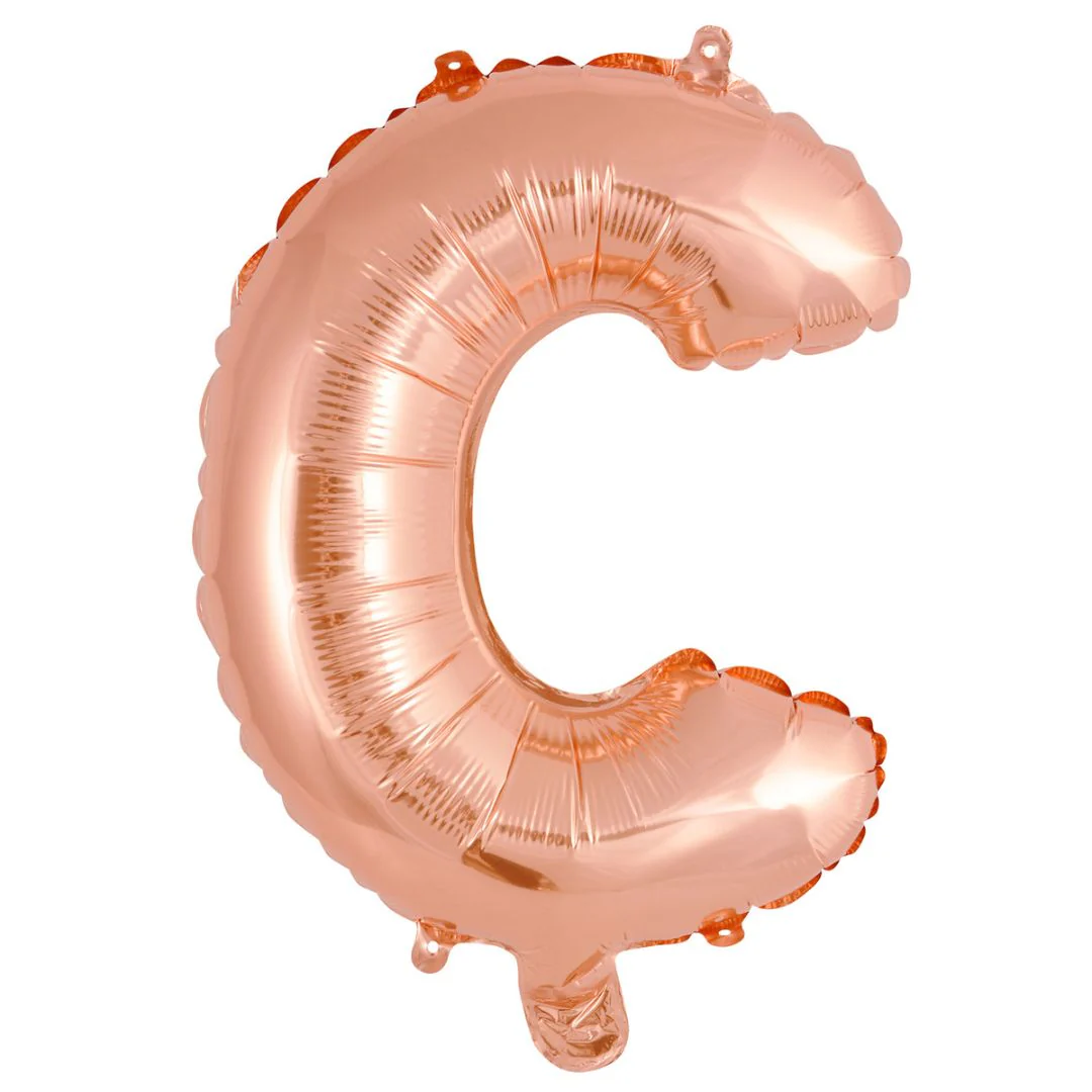 Alphabet Foil Balloon 35cm Rose Gold - C - Image 2