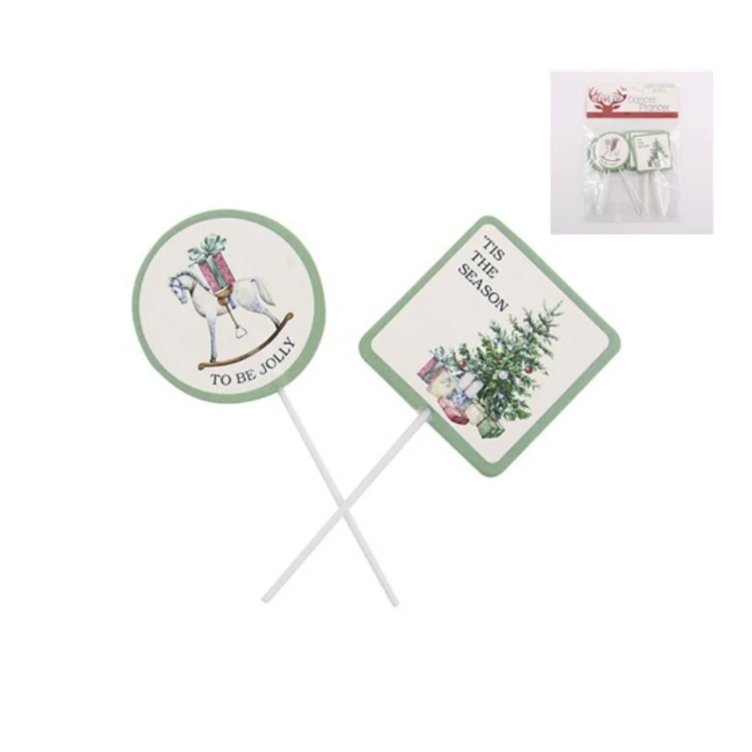 Cake Picks Tis The Season 12pk