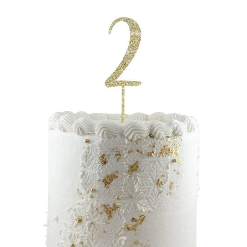 CAKE TOPPER ACRYLIC GLITTER 2.5MM GOLD #2 P1