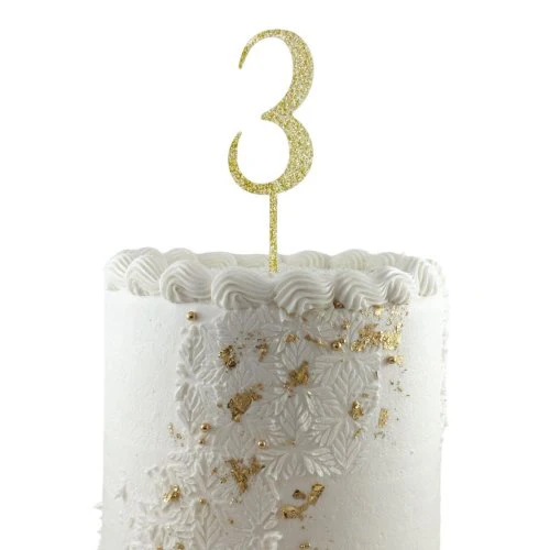 CAKE TOPPER ACRYLIC GLITTER 2.5MM GOLD #3 P1