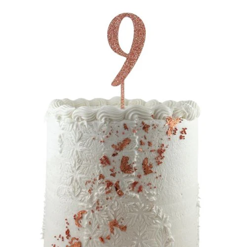 CAKE TOPPER ACRYLIC GLITTER 2.5MM ROSE GOLD #9 P1