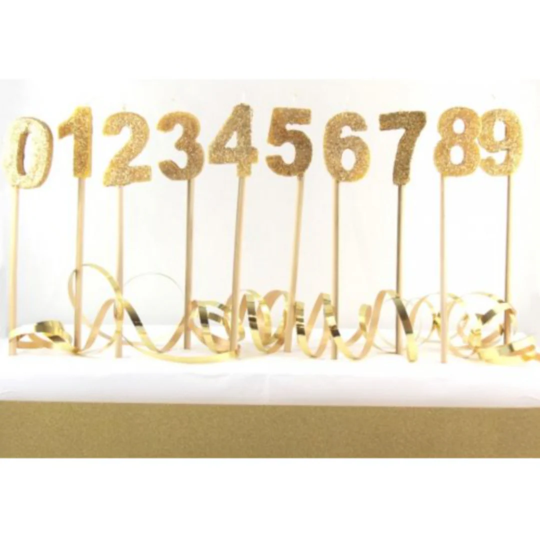 Candle Gold Glitter Long Stick #1 - Image 2
