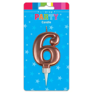 CANDLE FORMAL ROSE GOLD NUMBER 6