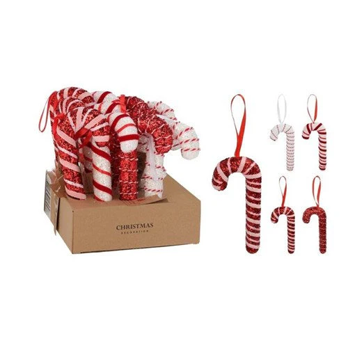 Candy Cane 20cm Hang Deco 4 Ast