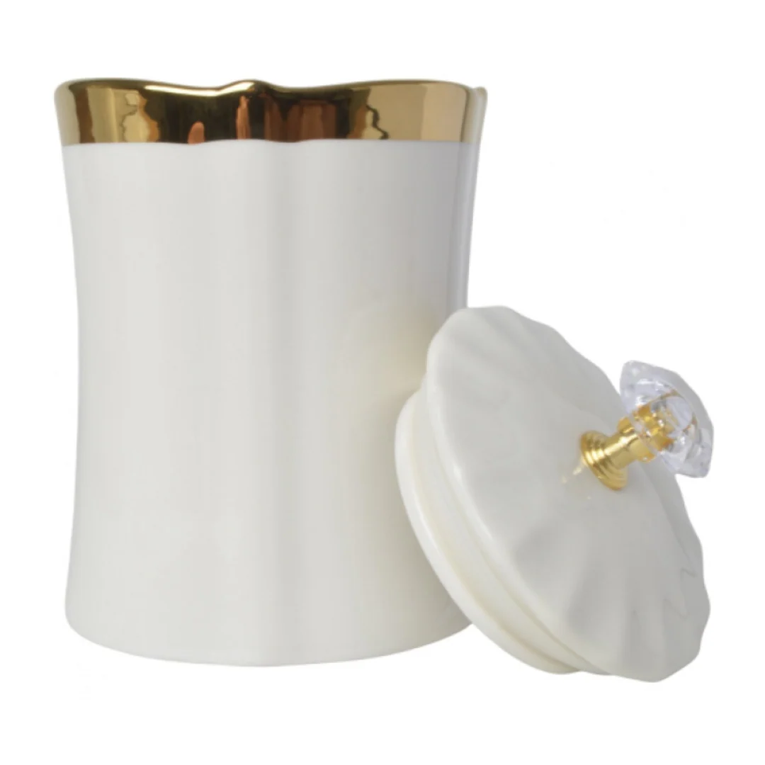 Canister White & Gold Set of 3 - Image 2