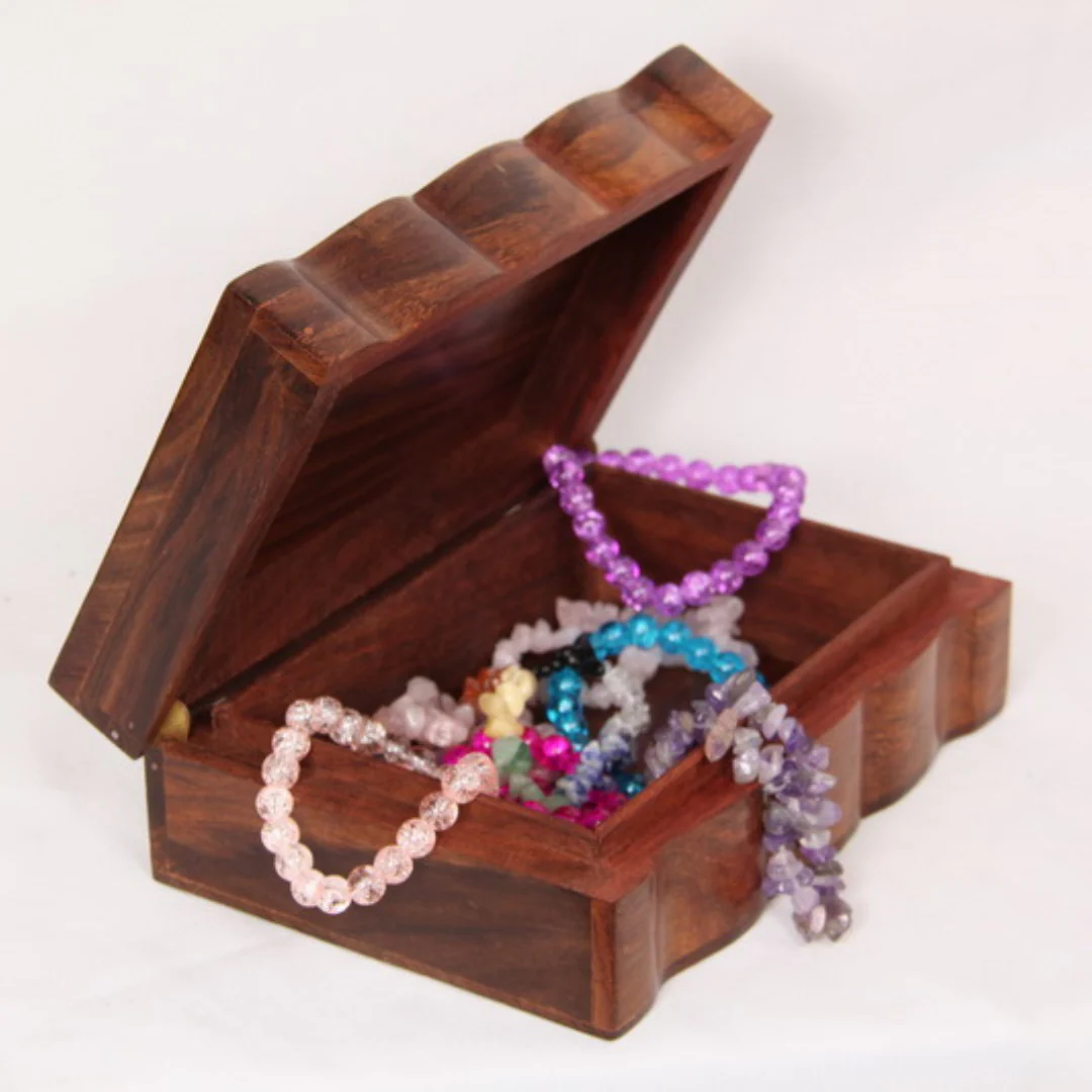 18X13Cm Carved Flower Of Life Box - Image 2