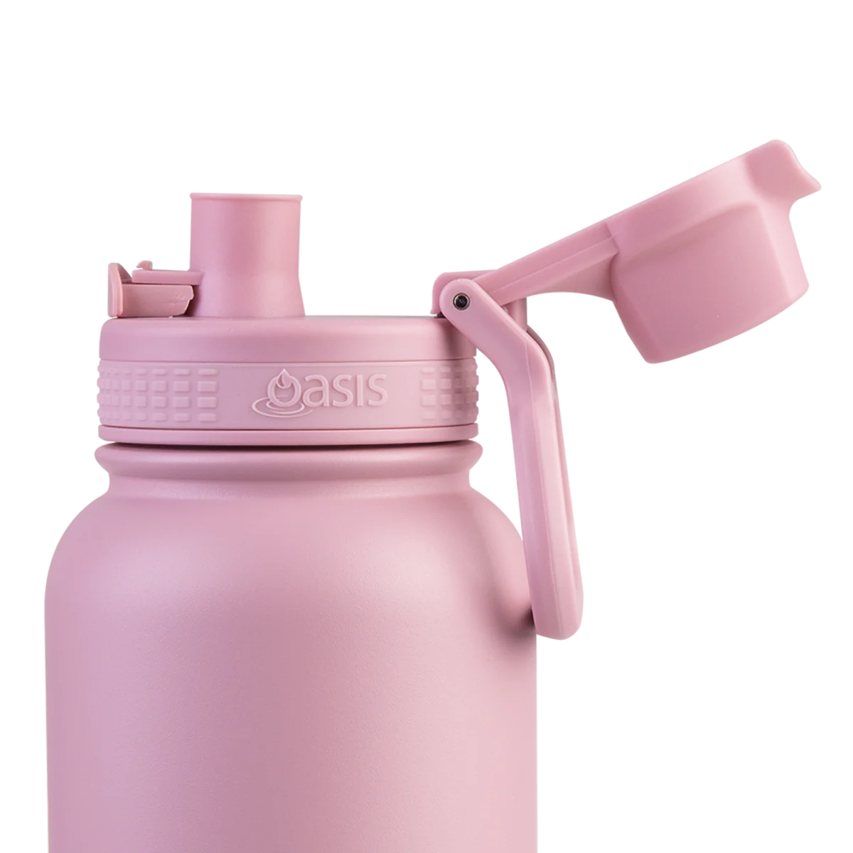 Oasis Challenger Stainless Steel Double Wall Insulated Drink Bottle Quick Release lid - 1 Litre Blush - Image 7