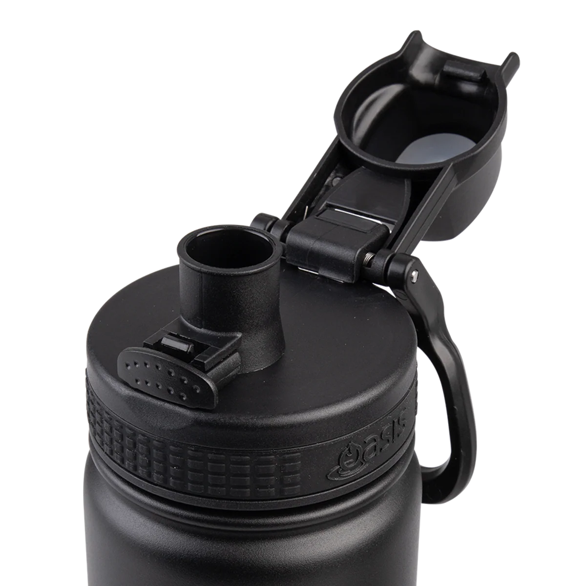 Oasis Challenger Stainless Steel Double Wall Insulated Drink Bottle Quick Release lid 550ml Black - Image 8