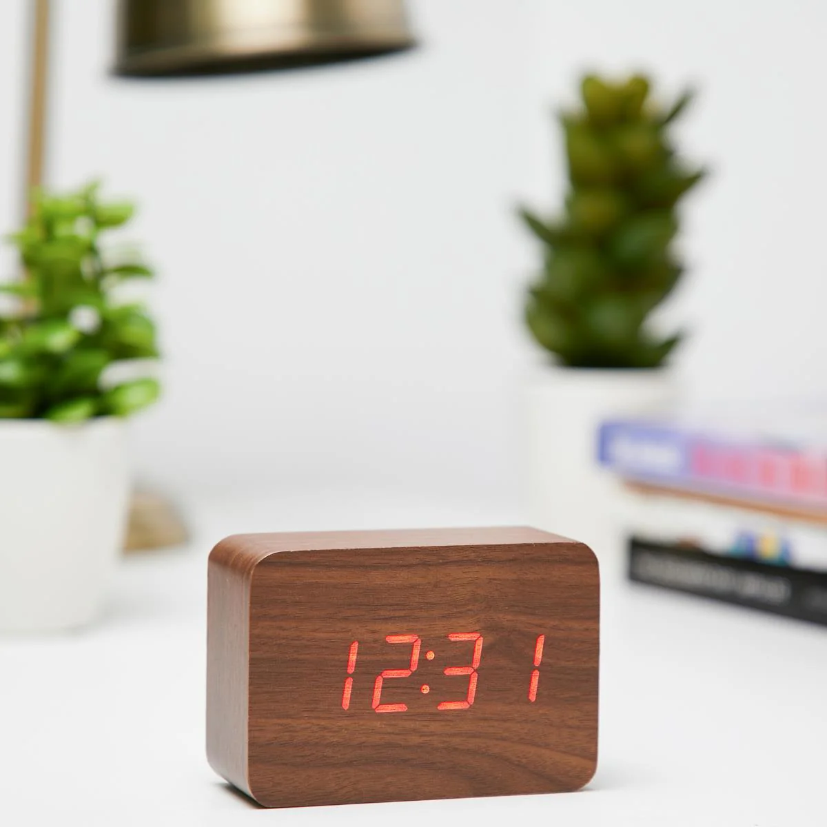 Clock LED wood cuboids table clock(R - Image 2