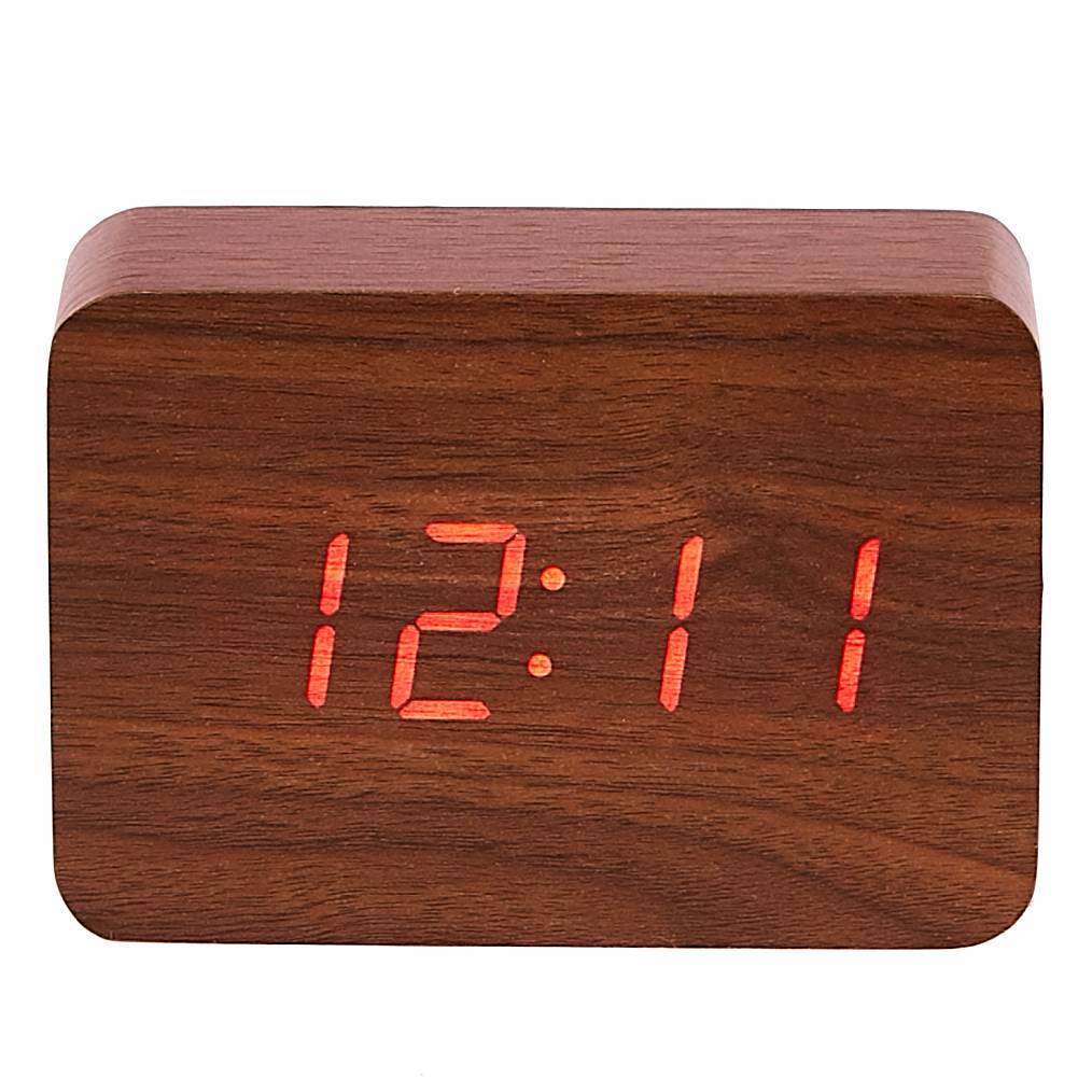 Clock LED wood cuboids table clock(R - Image 3