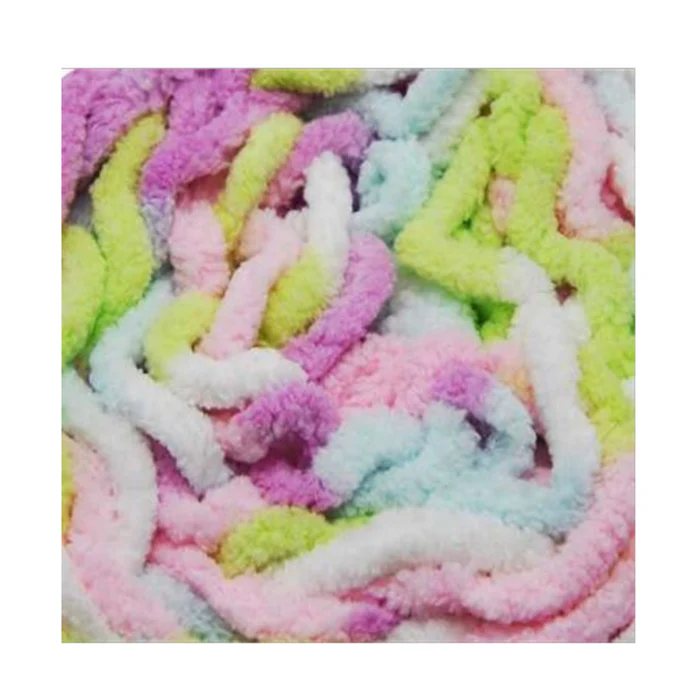 Chenille Blanket Yarn 100g 80m Multi Pastel Rainbow - Image 2