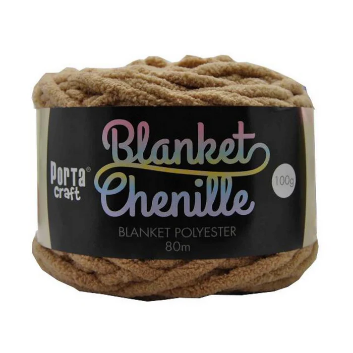 Chenille Blanket Yarn 100g 80m Solid 03 Latte