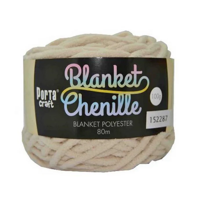 Chenille Blanket Yarn 100g 80m Solid 12 Ivory