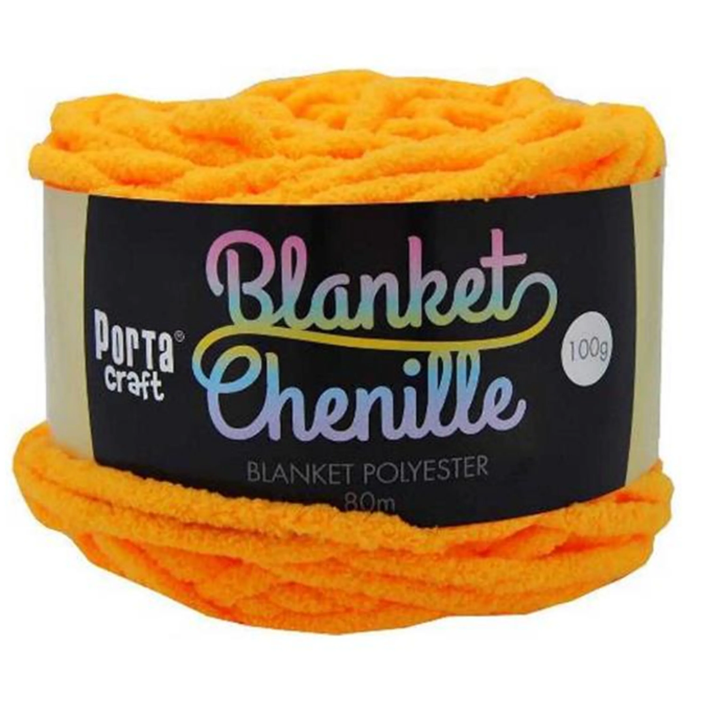 Chenille Blanket Yarn 100g 80m Solid 16 Orange