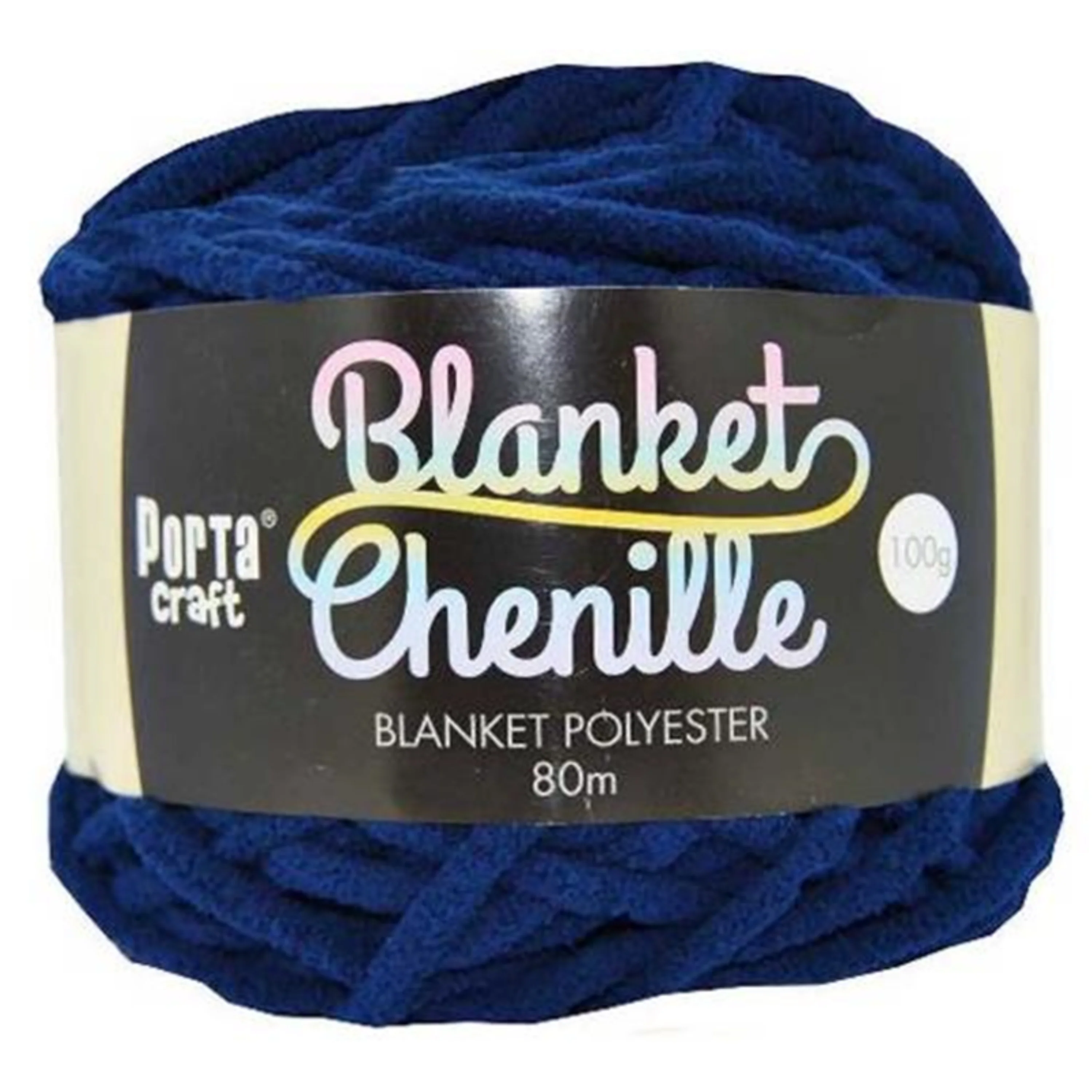 Chenille Blanket Yarn 100g 80m Solid 32 Dark Blue