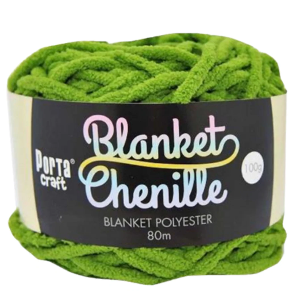 Chenille Blanket Yarn 100g 80m Solid 41 Shamrock