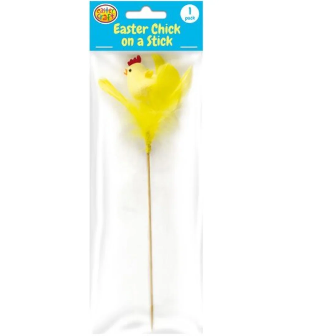 Chicken in Yellow Feathers Decoration Pick