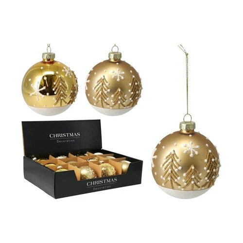 Christmas Bauble Glass 8cm 2 Assorted