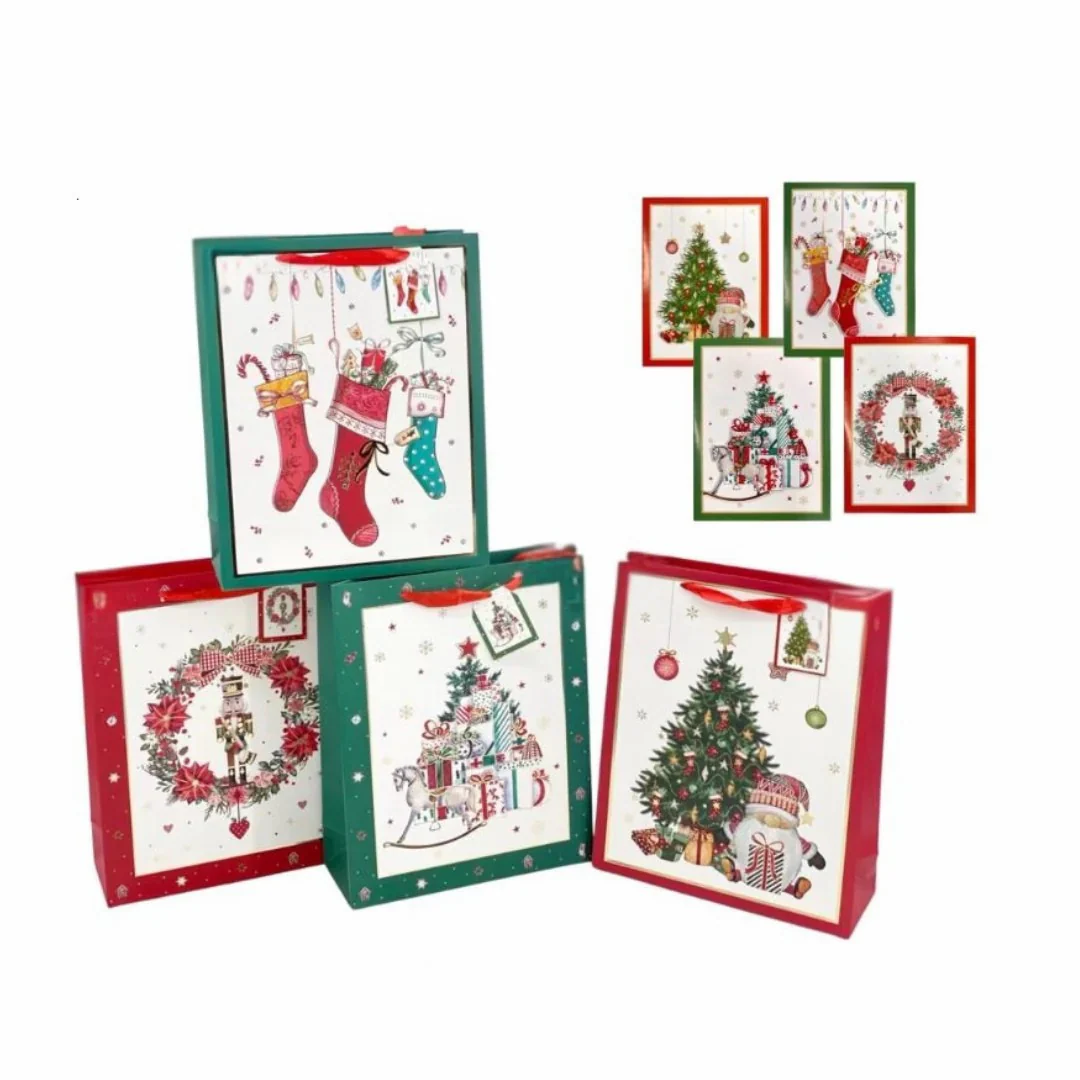 Christmas Bottle Bag Cheerful With Gifts Assorted