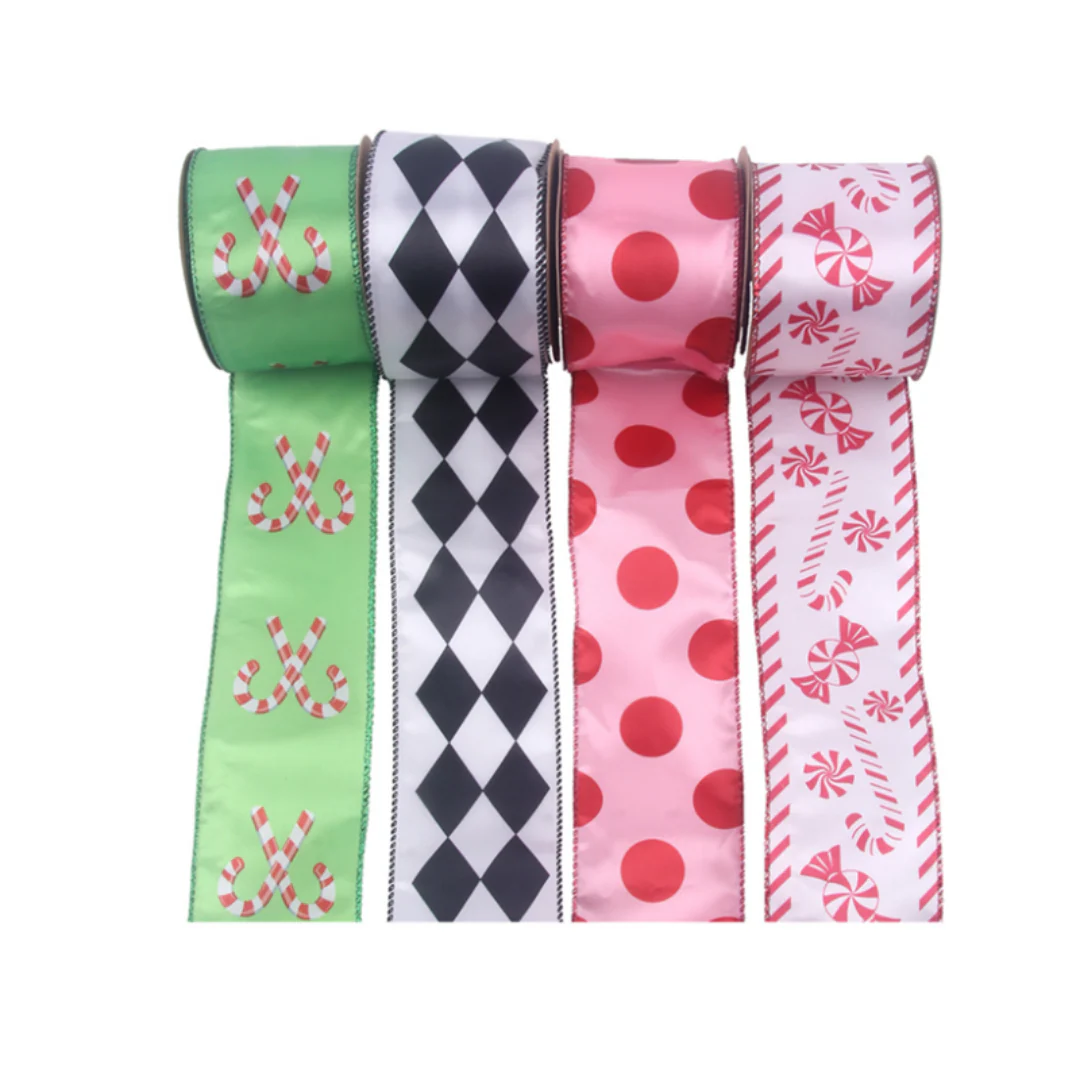 Christmas Candy and Harlequin Ribbon 6.3cmx5m Assorted - Image 3