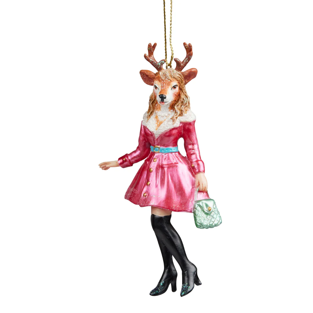 Christmas Decoration Mrs. Reindeer 13cm - Image 2