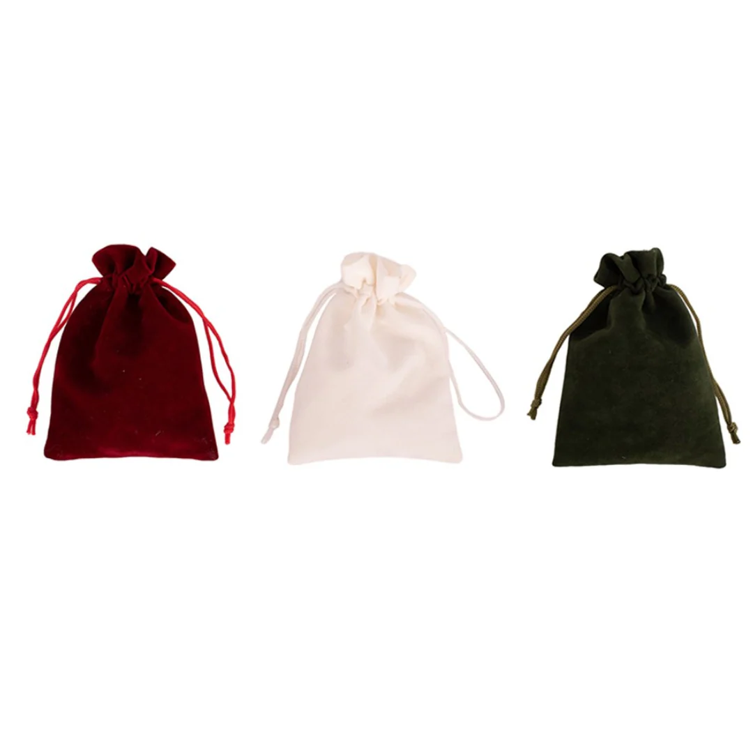 Christmas Drawstring Gift Bag 9x12cm 3pk Assorted - Image 2