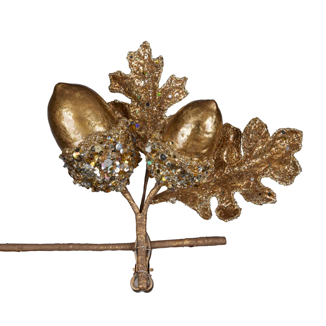 Christmas Flower Gold Acorn Clip On 21cm - Image 2