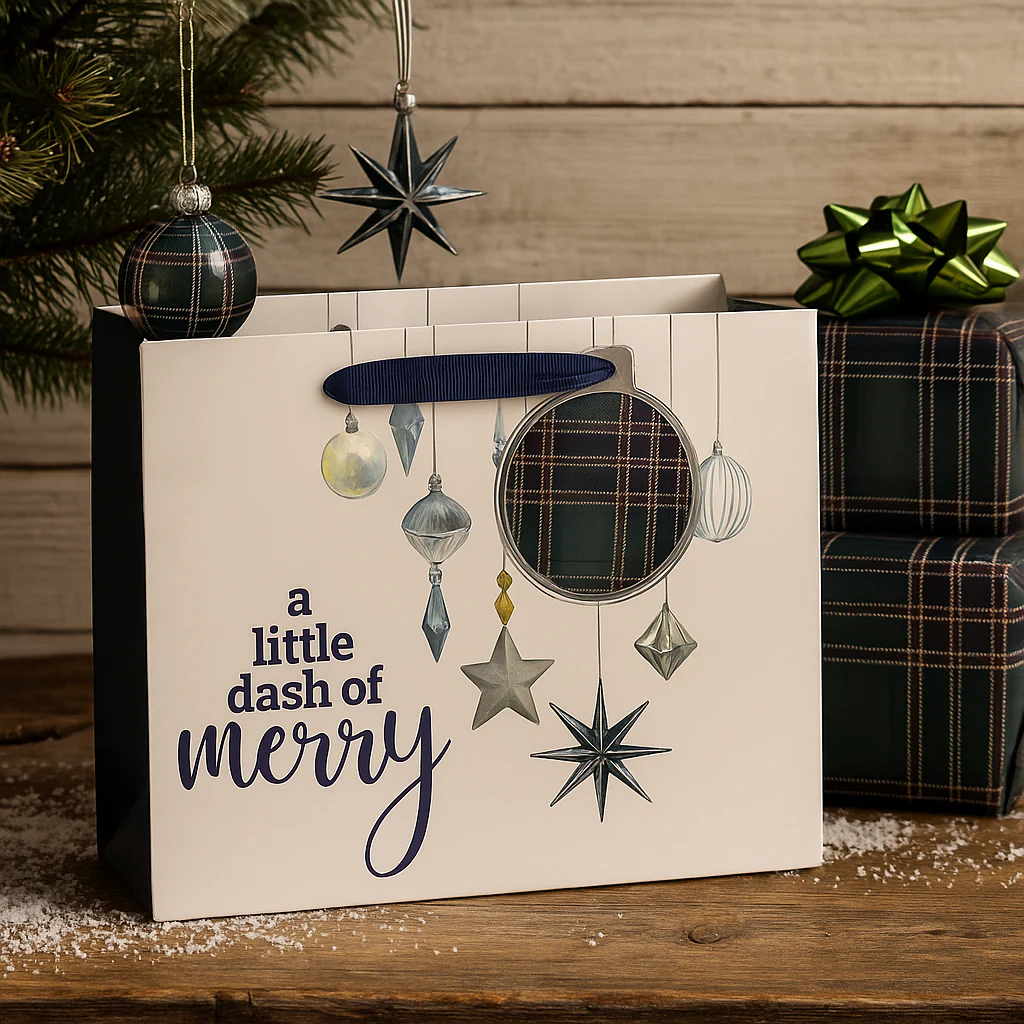 Christmas Gift Bag A Little Dash Of Merry Horizontal Medium 22x9.8xh17.8cm