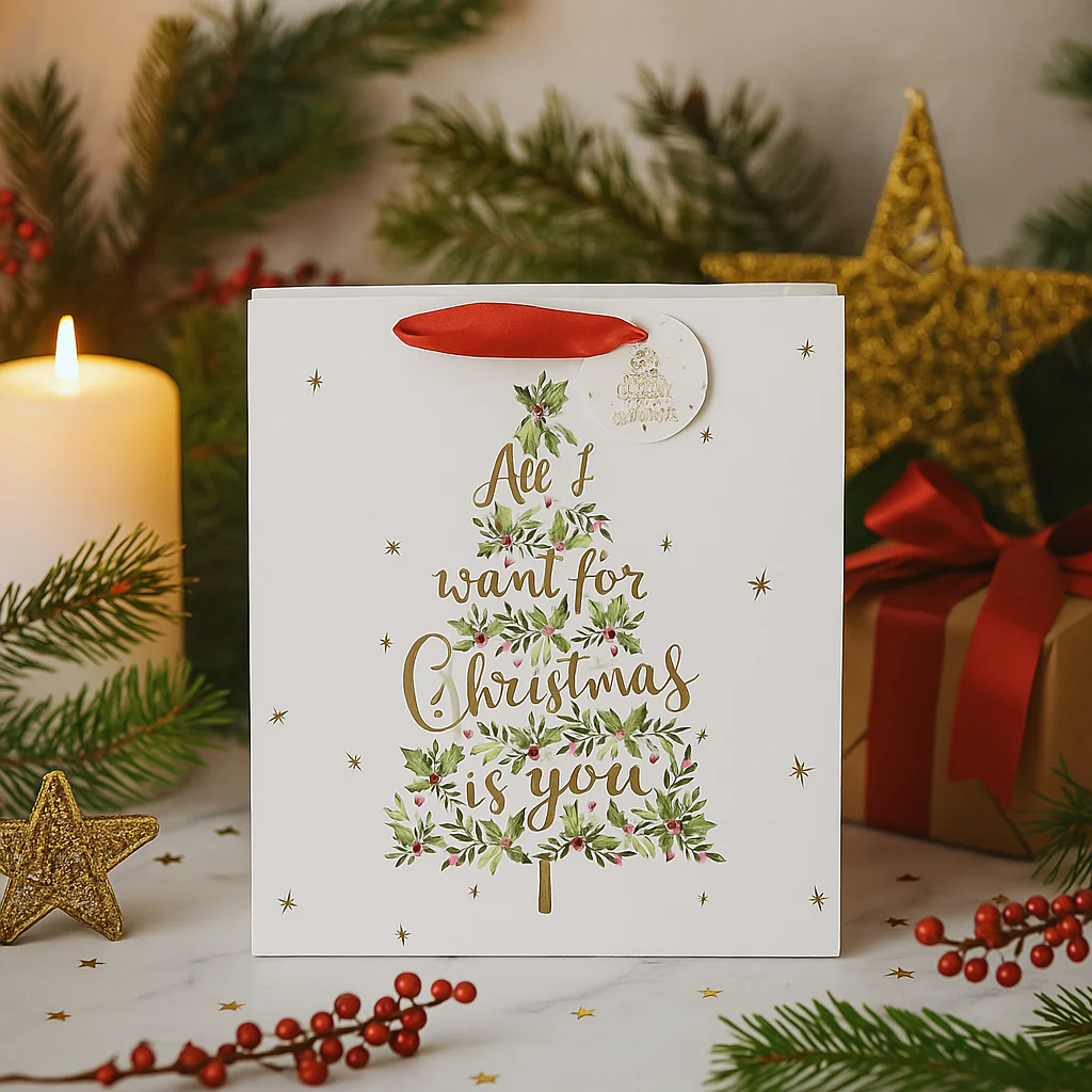 Christmas Gift Bag All I Want Is You XLarge 35x35x12cm