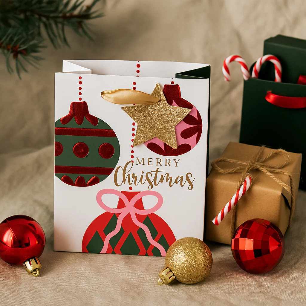Christmas Gift Bag Bauble Small 11.1x13.7x6.2cm