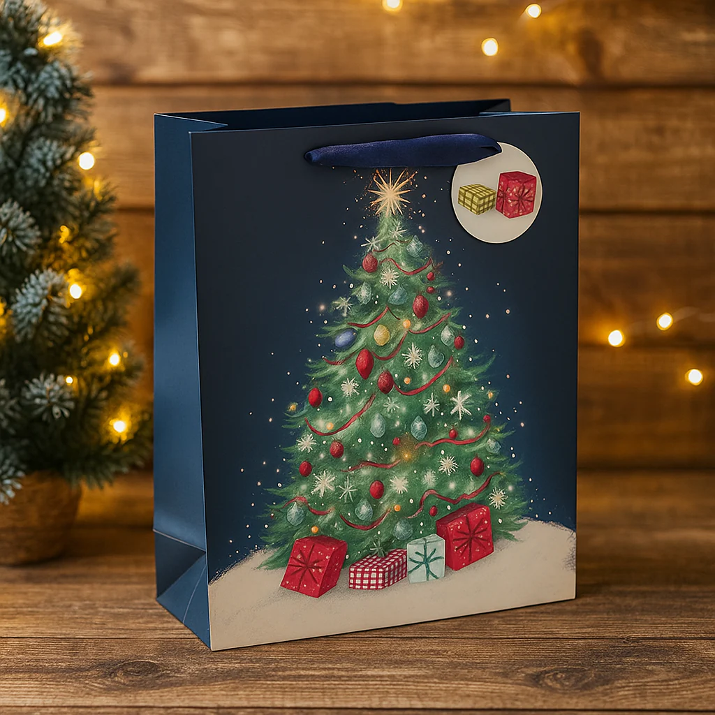 Christmas Gift Bag Christmas Traditional Tree FSC Mix Large