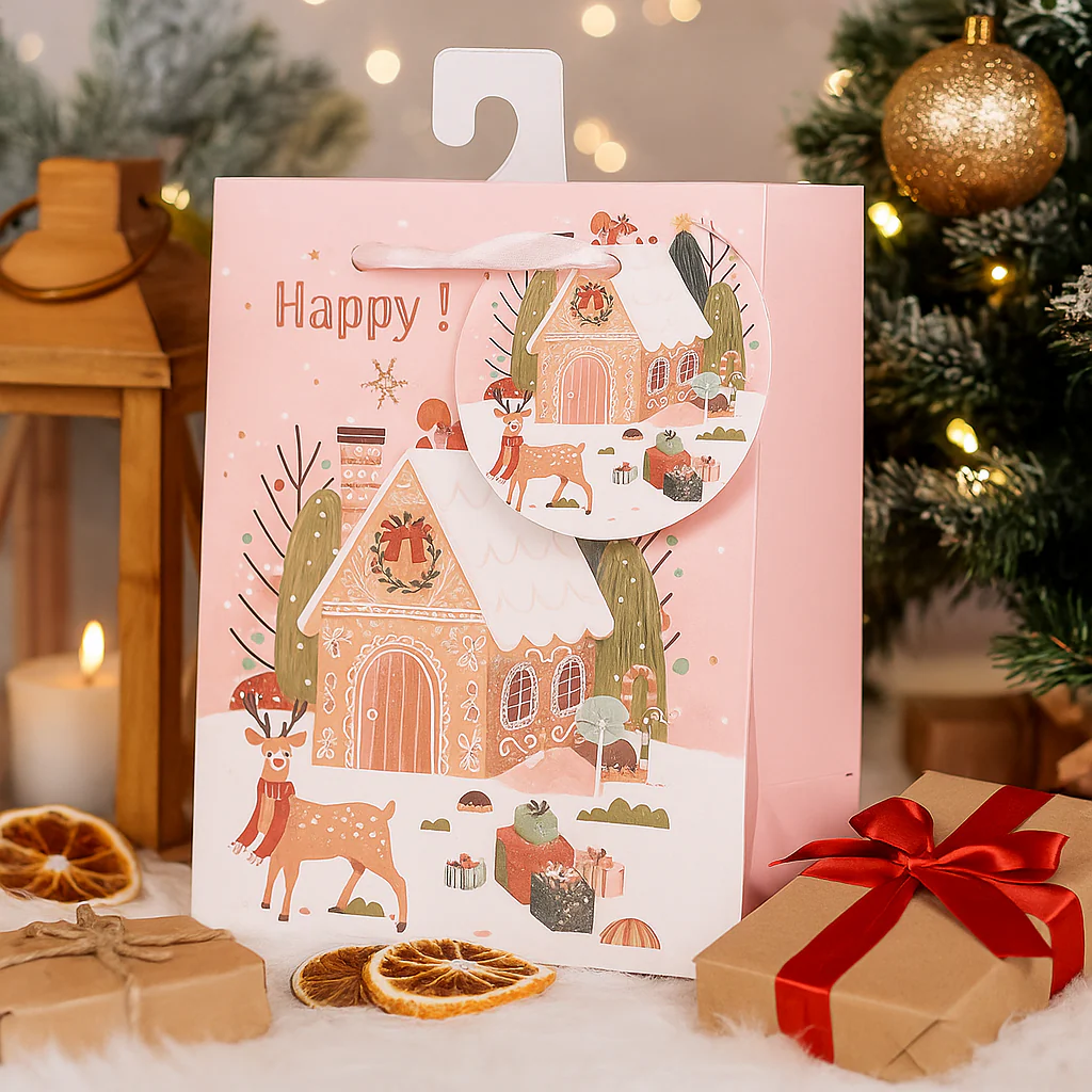 Christmas Gift Bag Gingerbread House Small 11.1x13.7x6.2cm