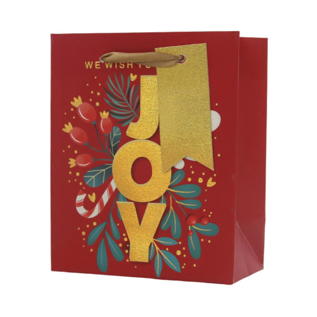 Christmas Gift Bag Joy Medium 17.8x22x9.8cm - Image 2