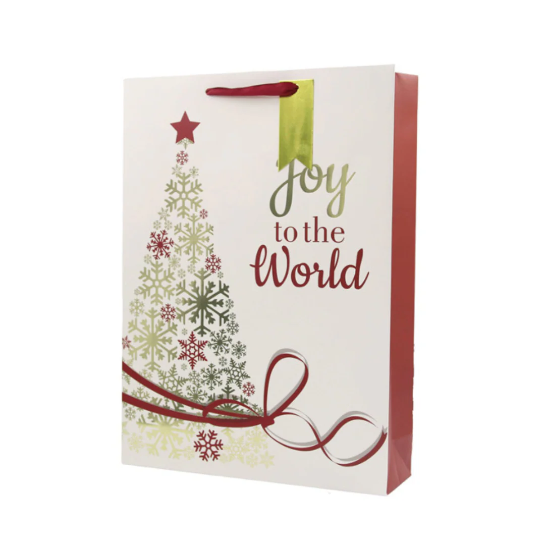 Christmas Gift Bag Joy To The World Small 11.1x13.7x6.2cm 2pk - Image 2