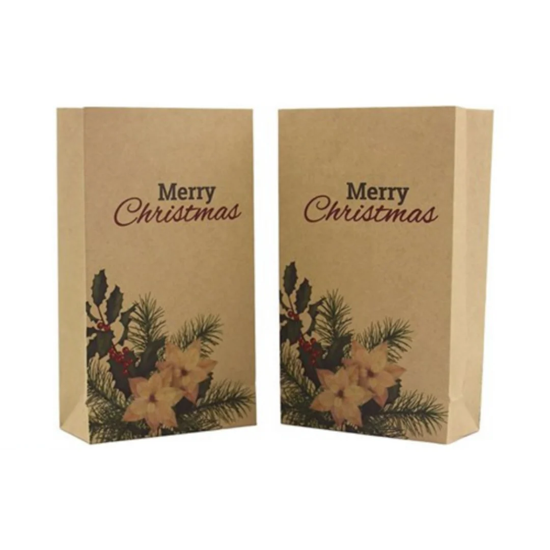 Christmas Gift Bag Kraft Loot Bag 10.5x4.6x18cm 6pk - Image 2