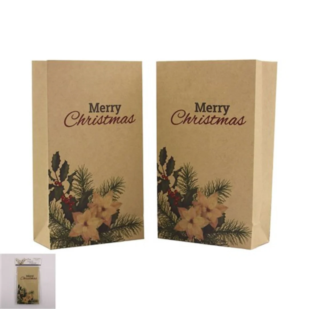 Christmas Gift Bag Kraft Loot Bag 10.5x4.6x18cm 6pk - Image 3