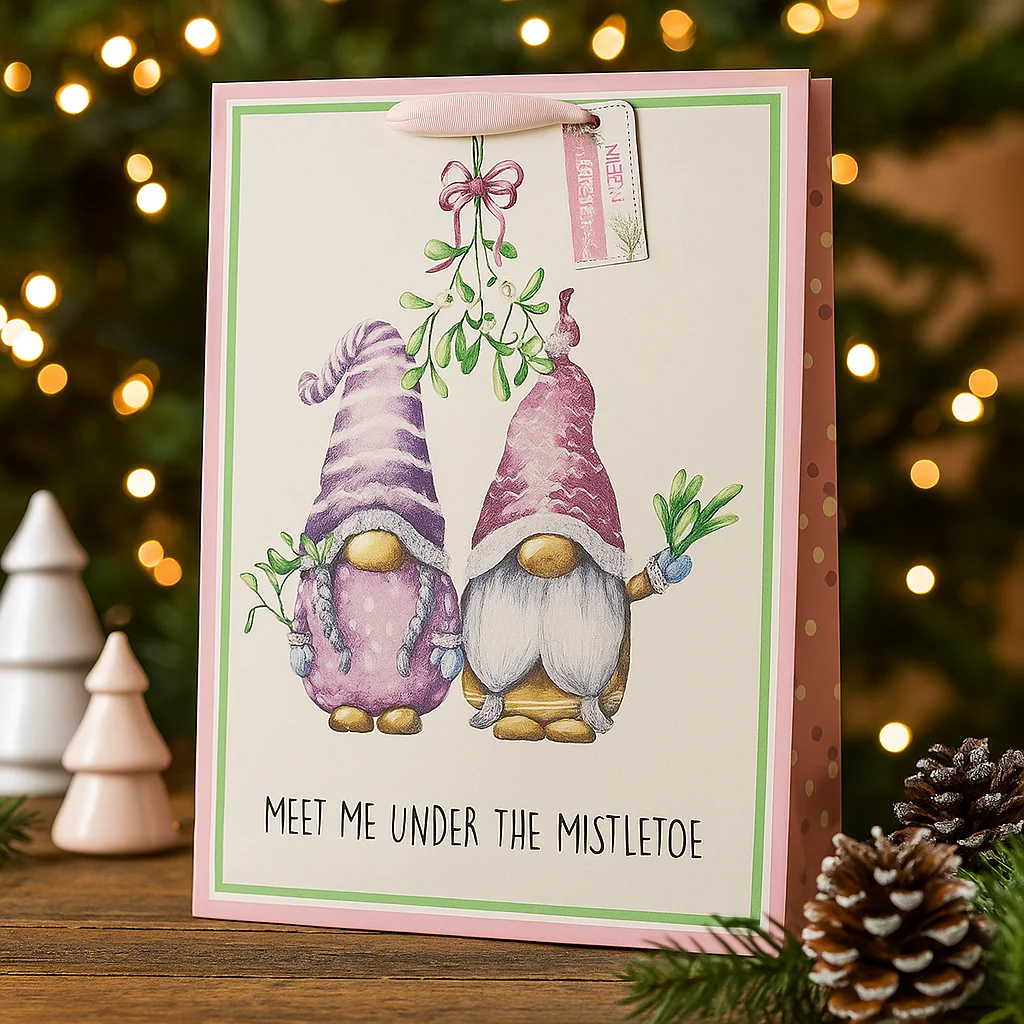 Christmas Gift Bag Meet Me Under The Mistletoe XLarge 33x45.7x10.2cm