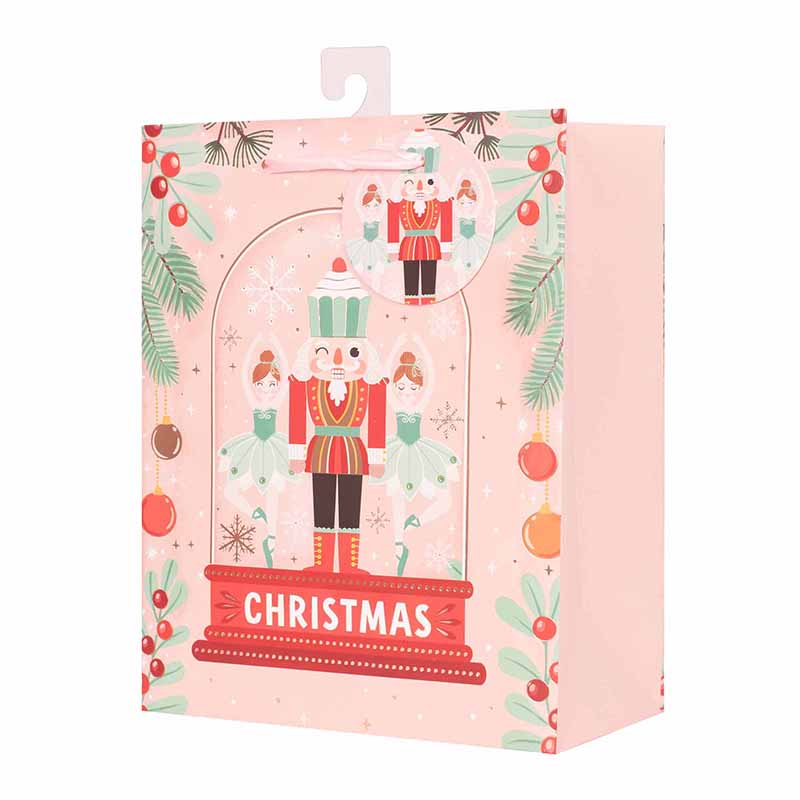 Christmas Gift Bag Nutcracker Suite In Cloche Medium 18x23x10cm - Image 2