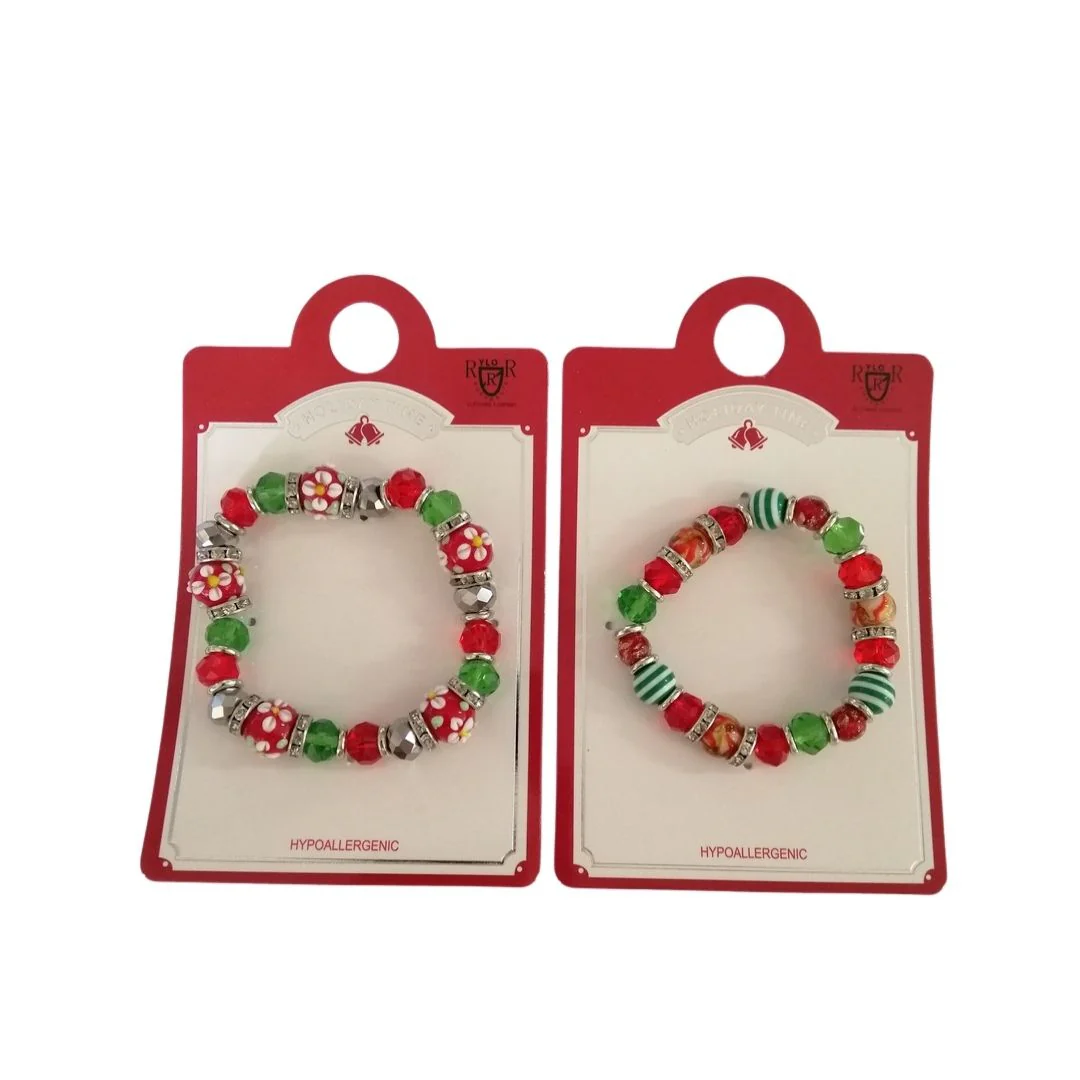 Xmas Glass Bracelet