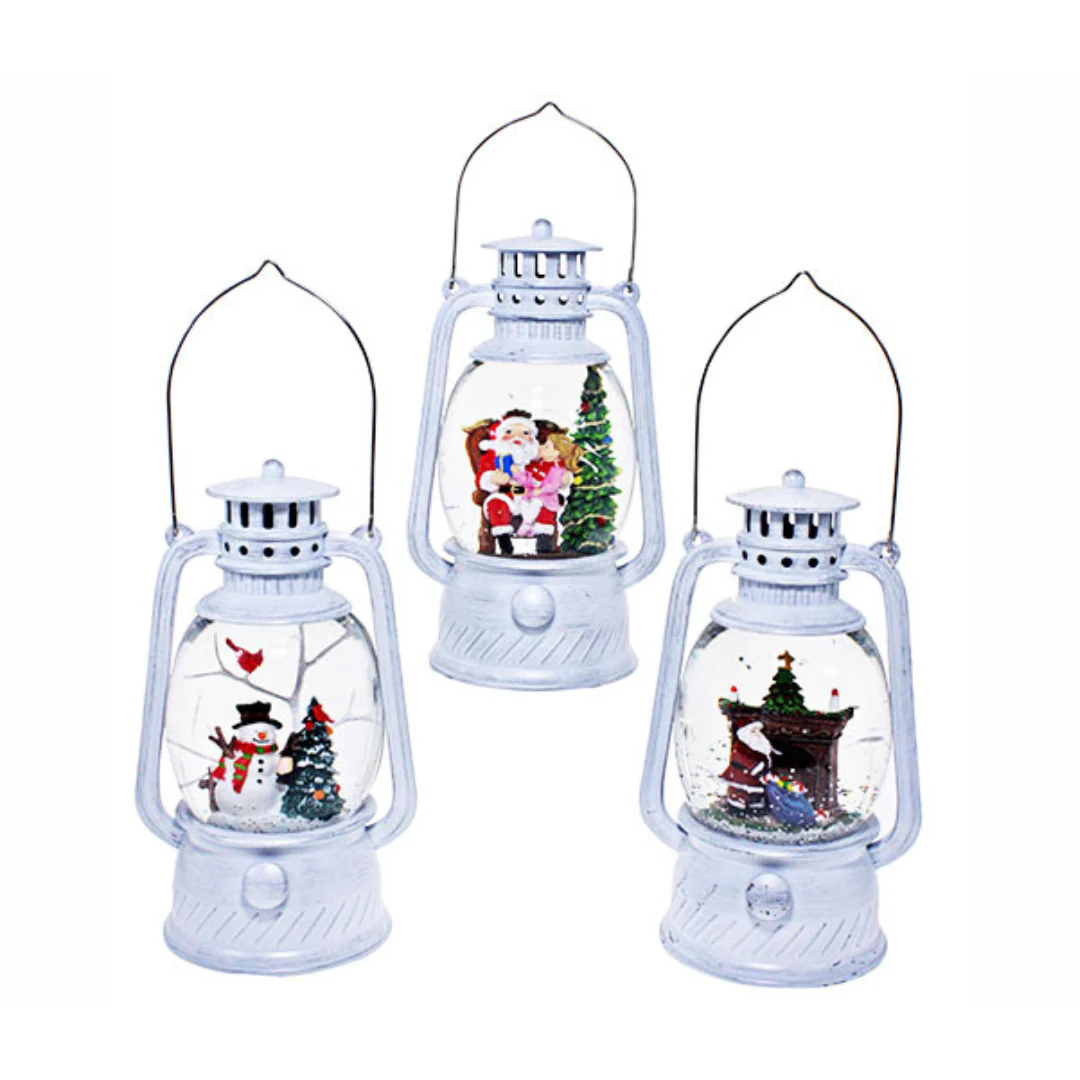 Christmas Lantern Snowman/Santa/Santa 3Asstd 12X9X20.5Cm