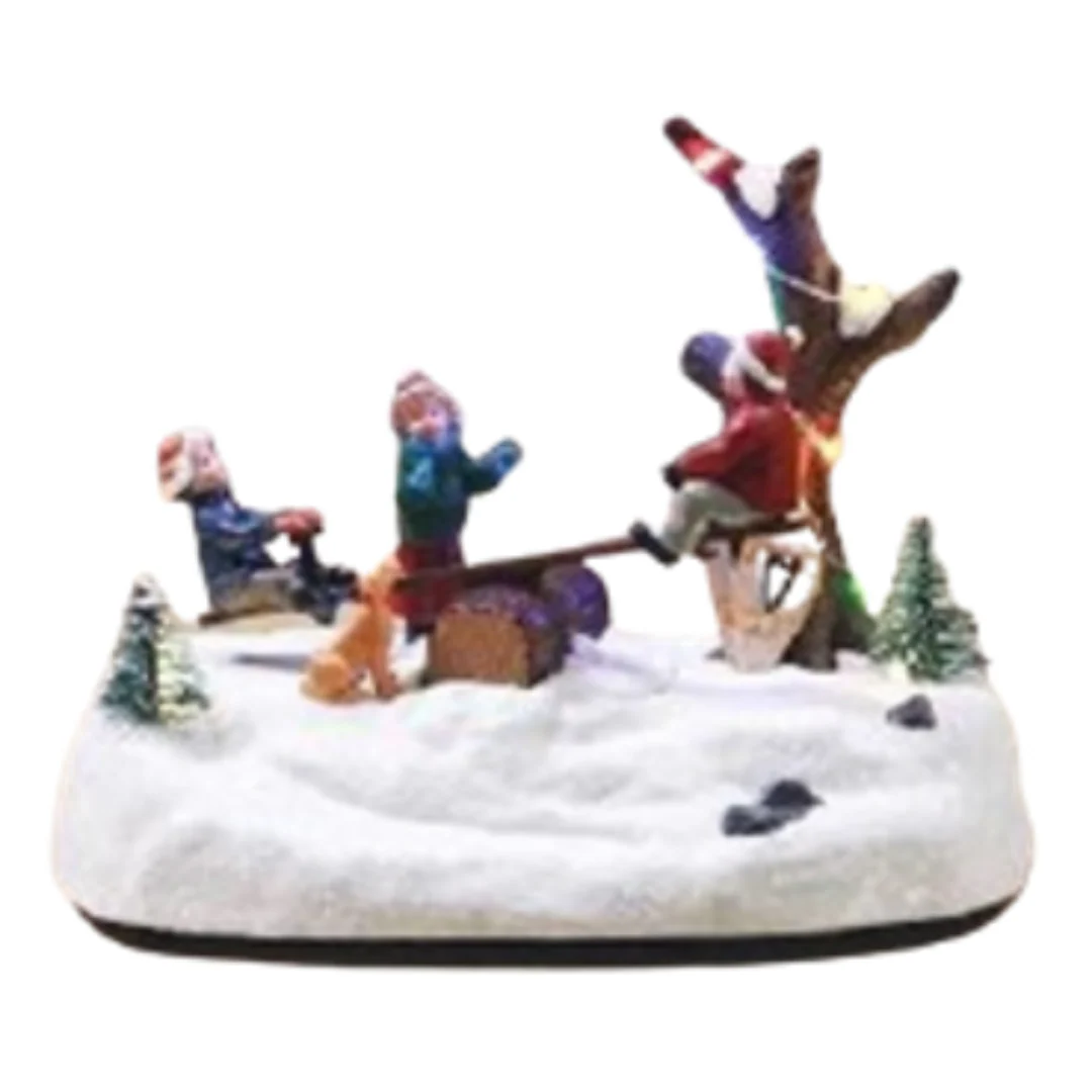 Christmas LED Winter Scene With Moving See Saw 18.2x11.5x14.7cm - Image 2