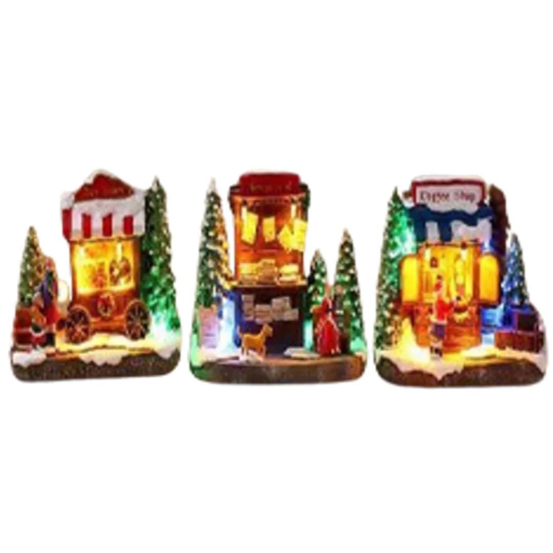 Christmas Light Up Shop 13.5x7.5x11cm Assorted - Image 2