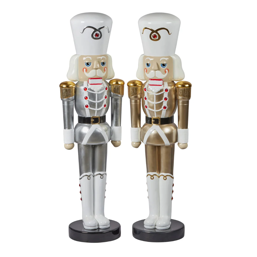 Christmas Nutcracker Soldier Gold and White 122cm - Image 2