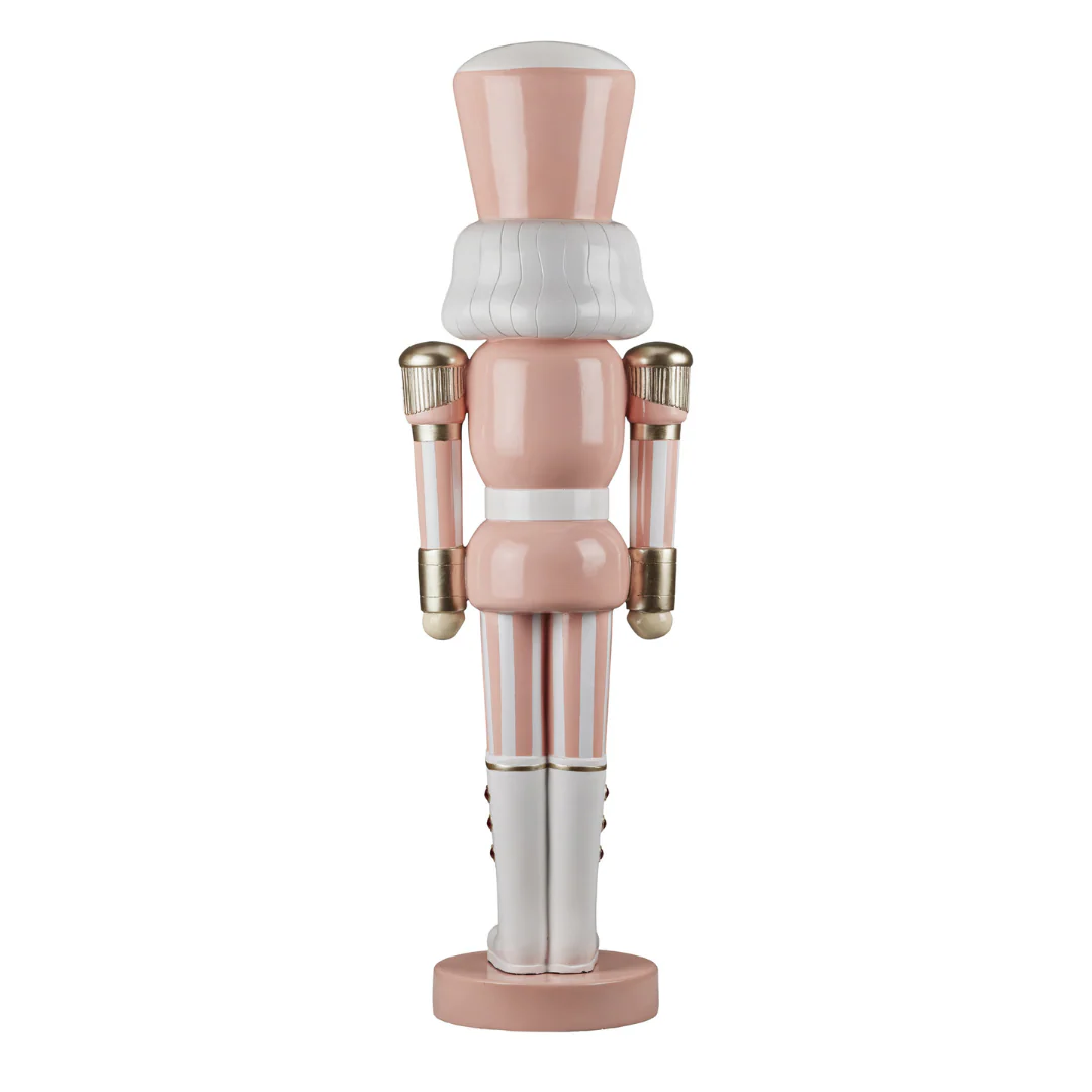 Christmas Nutcracker Soldier Pink & White Stripe 122cm - Image 2