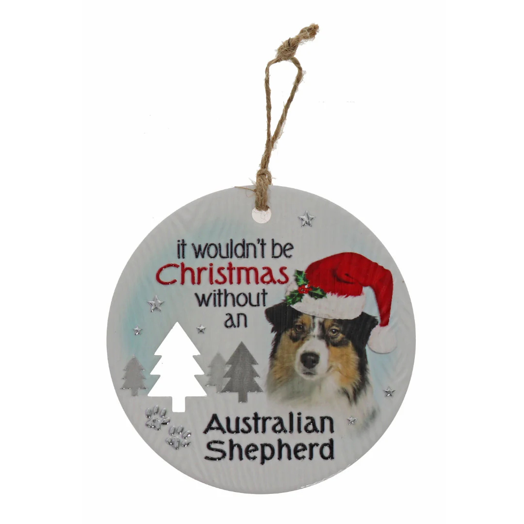CHRISTMAS PLAQUE AUST SHEPHERD