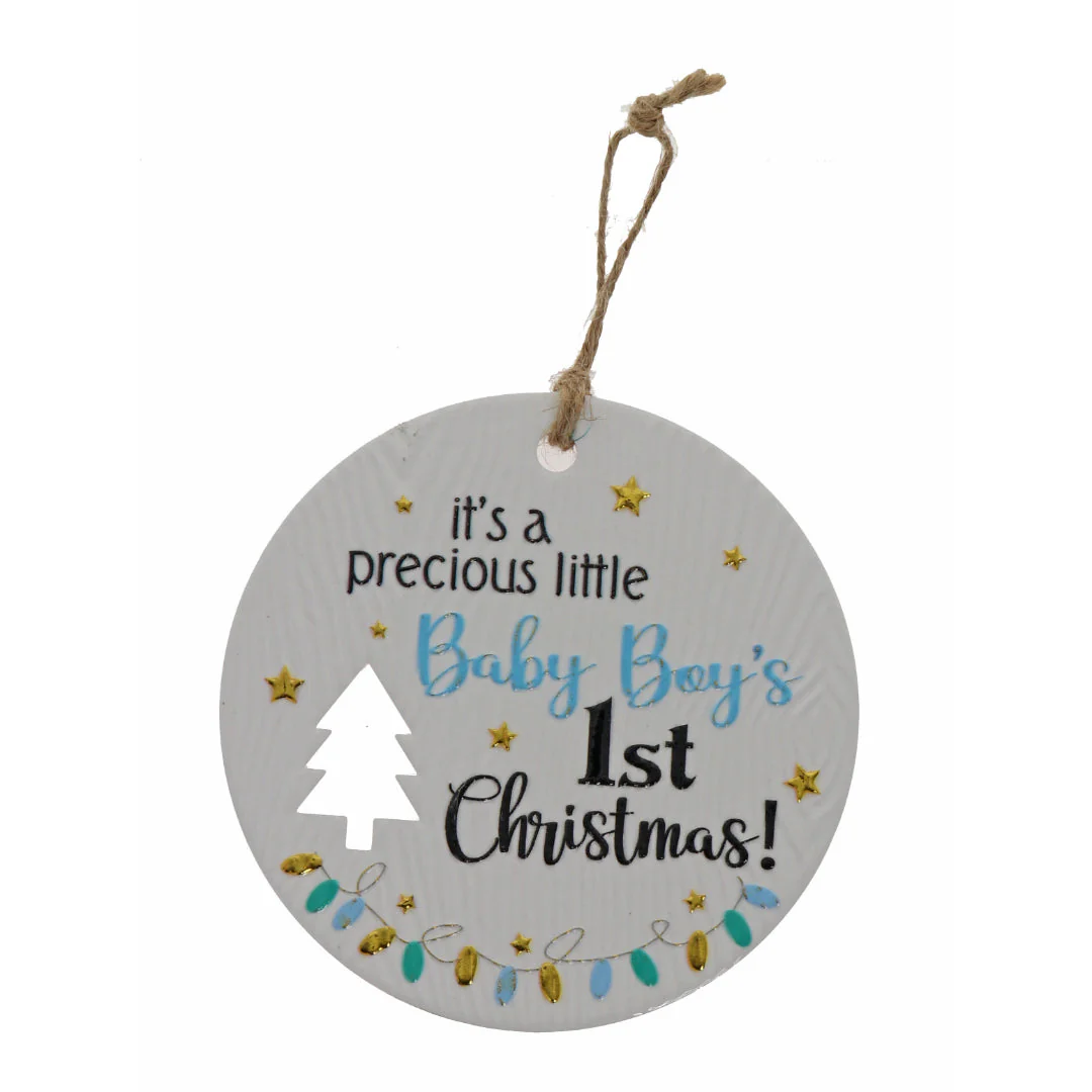CHRISTMAS PLAQUE BABY BOY 1ST