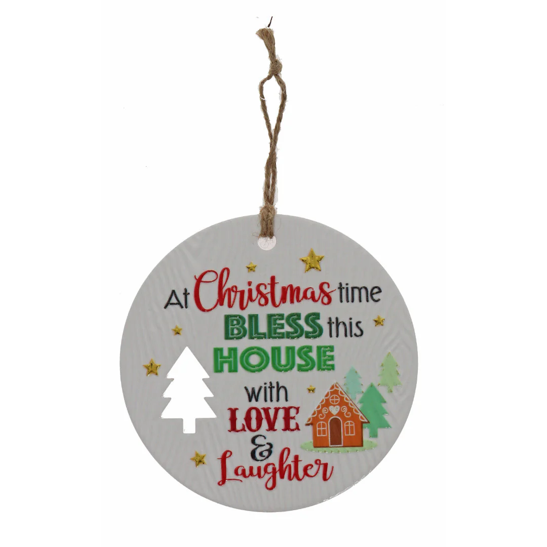 CHRISTMAS PLAQUE BLESS HOUSE LOVE