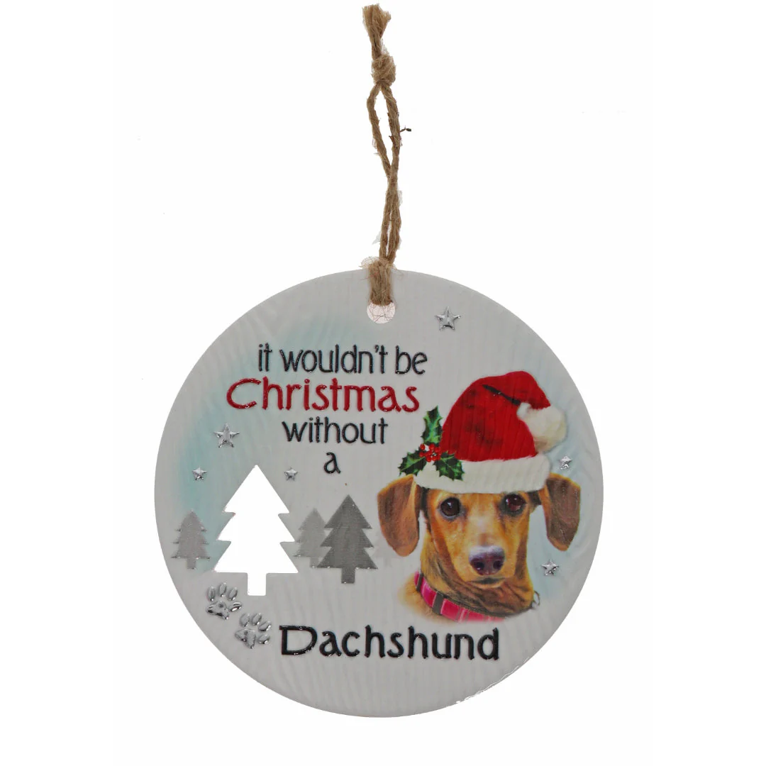 CHRISTMAS PLAQUE DACHSHUND